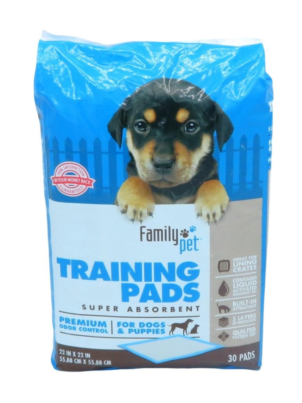 Family Pet Super Absorbent 30 Dog/Puppy Training Pads 22" X 22" Sealed Package